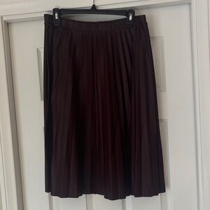 Free Press Deep Burgundy A-Line Midi Skirt